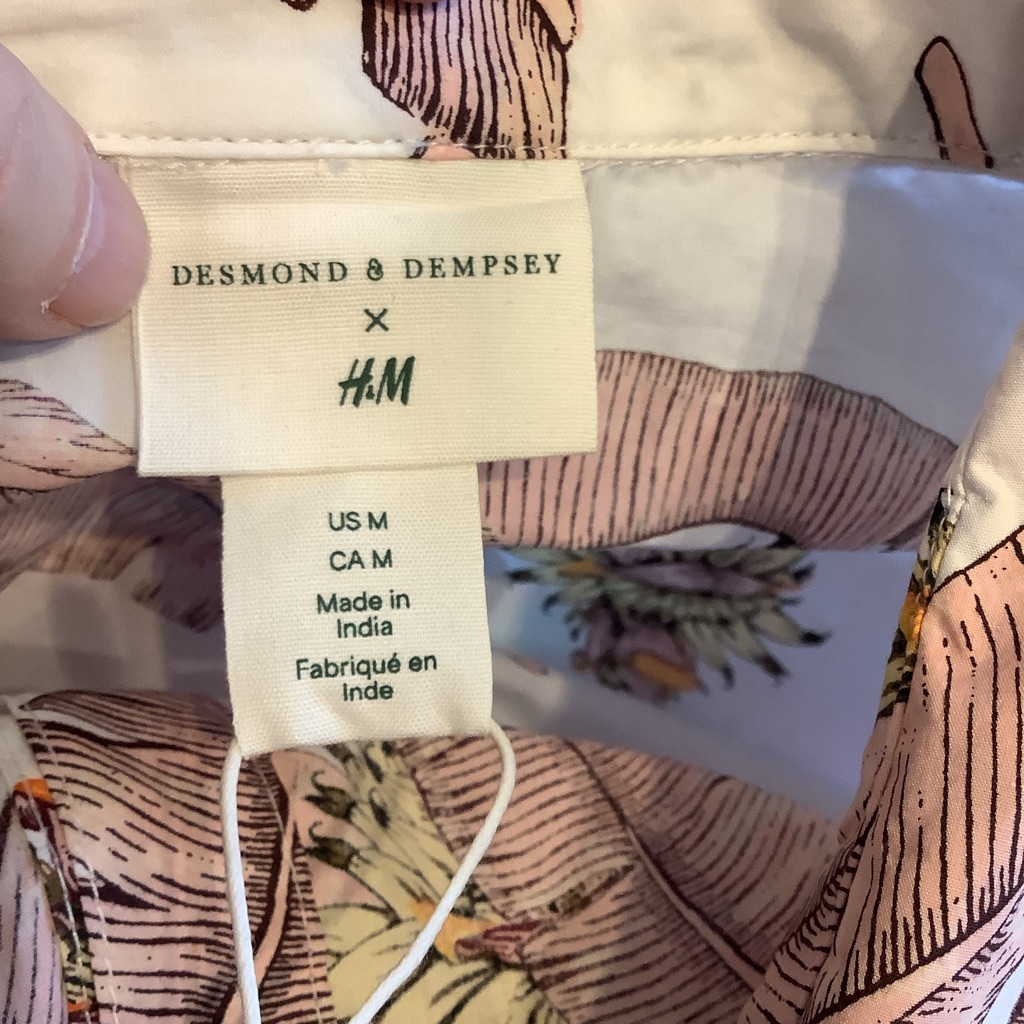 Nwt Desmond & Dempsey X H&M Pink Floral Shirt Dress — image 7 of 8